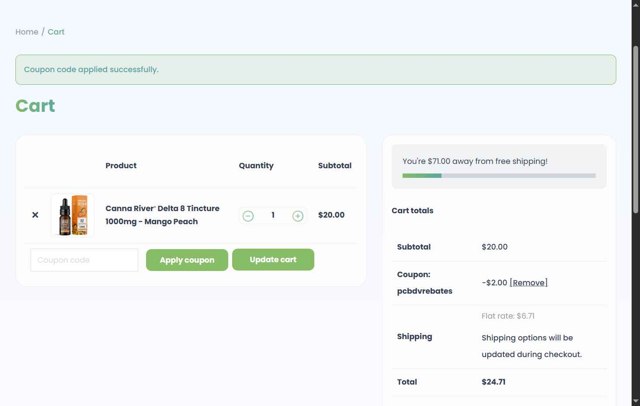 Pure CBD Now checkout page showing Pure CBD Now promo code box | Screenshot taken by SimplyCodes community member on Jul 28, 2025