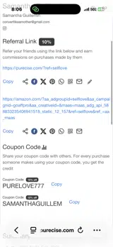 PURELOVE777 coupon verification screenshot