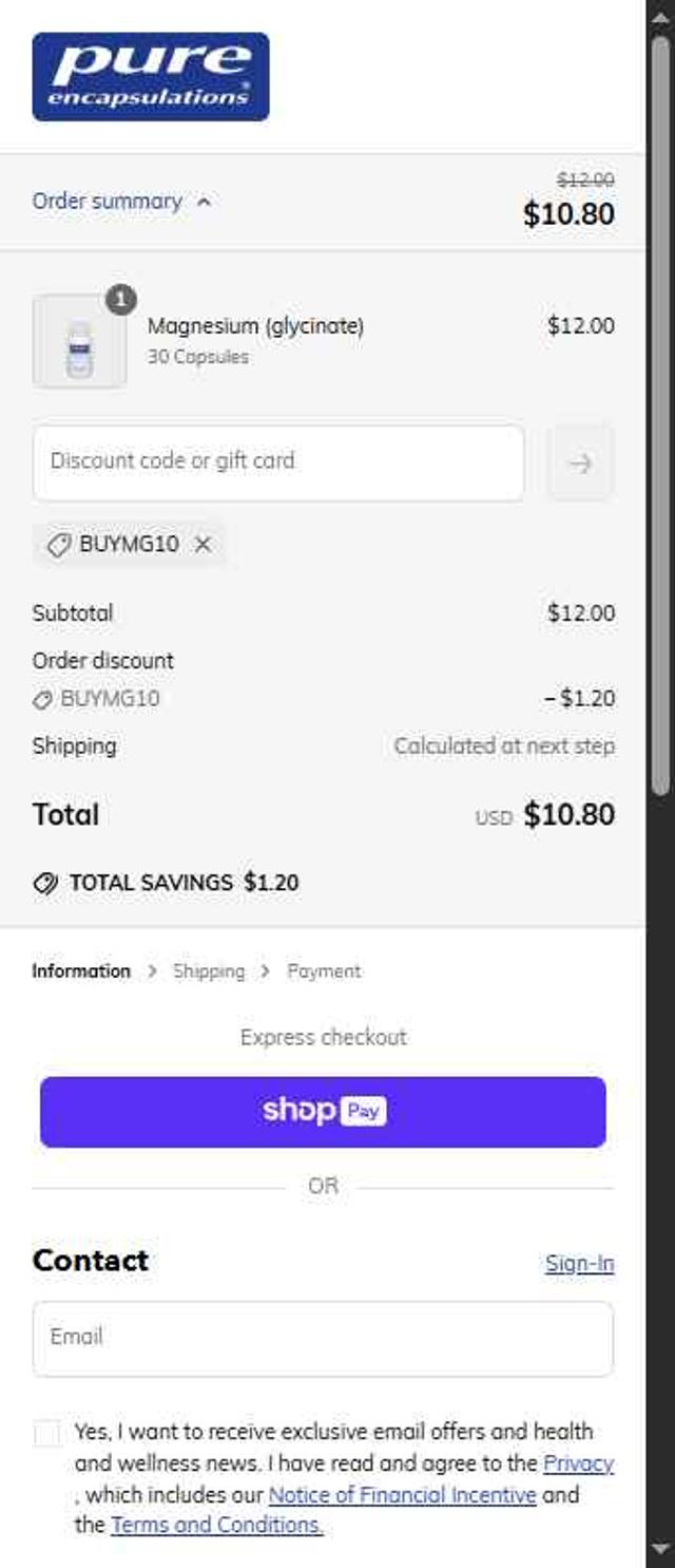 Pure Encapsulations checkout page showing Pure Encapsulations promo code box | Screenshot taken by SimplyCodes community member on Jun 29, 2025