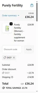 EASY coupon verification screenshot