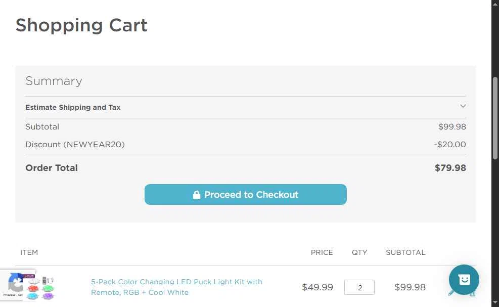 PureOptics LED checkout page showing PureOptics LED promo code box | Screenshot taken by SimplyCodes community member on May 15, 2025