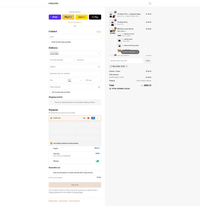 Pure Over checkout page showing Pure Over promo code box | Screenshot taken by SimplyCodes community member on Sep 17, 2025