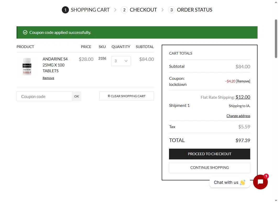 PureRx Peptides checkout page showing PureRx Peptides promo code box | Screenshot taken by SimplyCodes community member on Feb 10, 2026