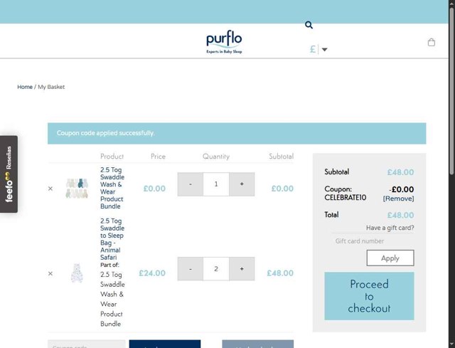 PurFlo checkout page showing PurFlo discount code box | Screenshot taken by SimplyCodes community member on Jul 27, 2025