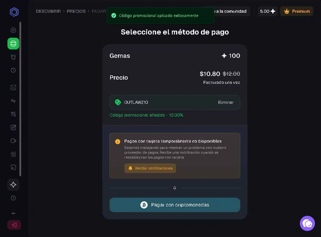 Pykaso AI checkout page showing Pykaso AI promo code box | Screenshot taken by SimplyCodes community member on Nov 14, 2025