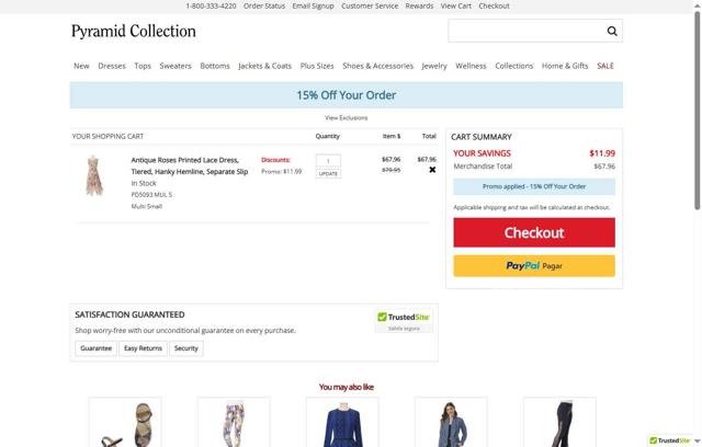 Pyramid Collection checkout page showing Pyramid Collection discount code box | Screenshot taken by SimplyCodes community member on Aug 21, 2025
