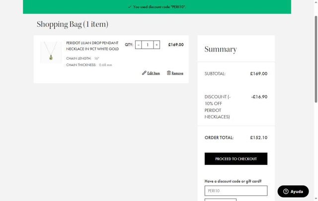 QP Jewellers checkout page showing QP Jewellers discount code box | Screenshot taken by SimplyCodes community member on Aug 21, 2025