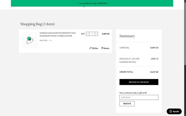 QP Jewellers checkout page showing QP Jewellers discount code box | Screenshot taken by SimplyCodes community member on Sep 4, 2025