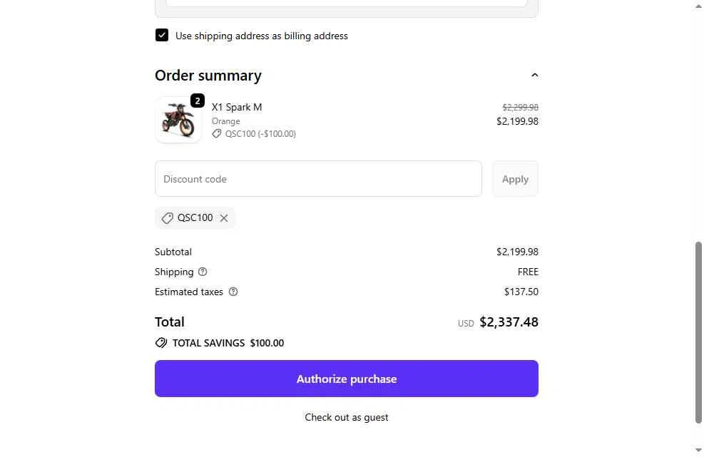 Qronge checkout page showing Qronge promo code box | Screenshot taken by SimplyCodes community member on Jan 4, 2026