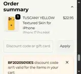 BF20205010ES coupon verification screenshot