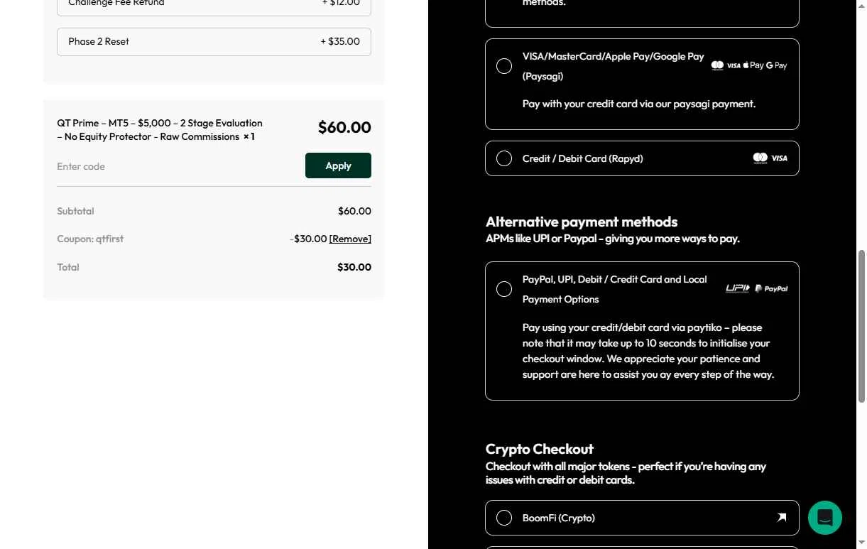 Quant Tekel checkout page showing Quant Tekel promo code box | Screenshot taken by SimplyCodes community member on Dec 15, 2025