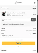 SALE coupon verification screenshot
