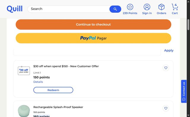 Quill.com checkout page showing Quill.com promo code box | Screenshot taken by SimplyCodes community member on Aug 18, 2025