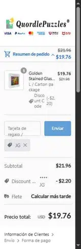 JG coupon verification screenshot