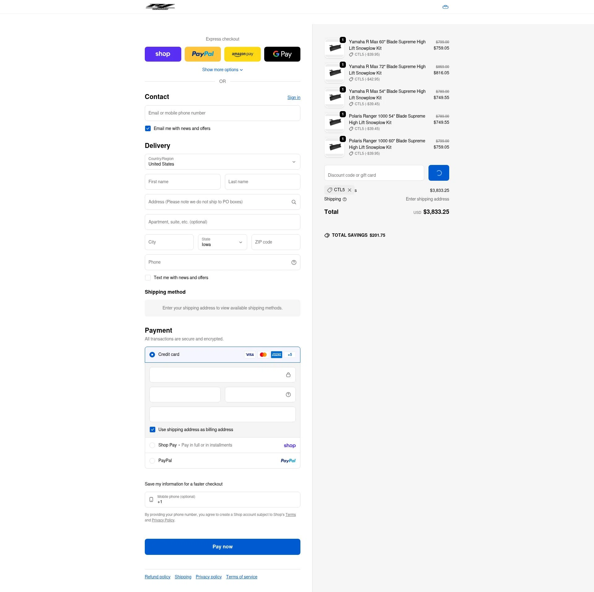 R1 Industries checkout page showing R1 Industries discount code box | Screenshot taken by SimplyCodes community member on Feb 17, 2026