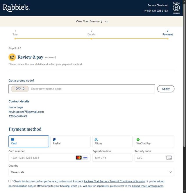 Rabbies checkout page showing Rabbies promo code box | Screenshot taken by SimplyCodes community member on Aug 21, 2025