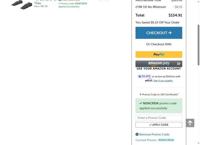 Race Ramps checkout page showing Race Ramps promo code box | Screenshot taken by SimplyCodes community member on Aug 8, 2025