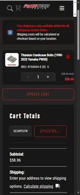 SCARYSTRONG coupon verification screenshot