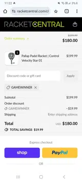 GAMEWINNER coupon verification screenshot