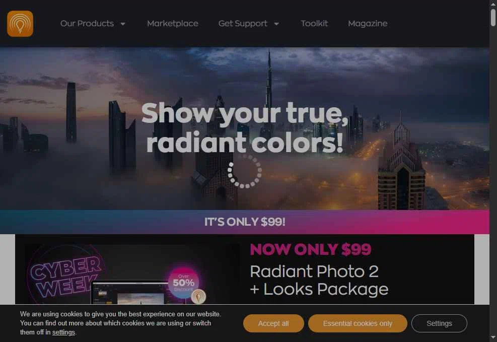 Radiant Imaging Labs checkout page showing Radiant Imaging Labs promo code box | Screenshot taken by SimplyCodes community member on Dec 5, 2025