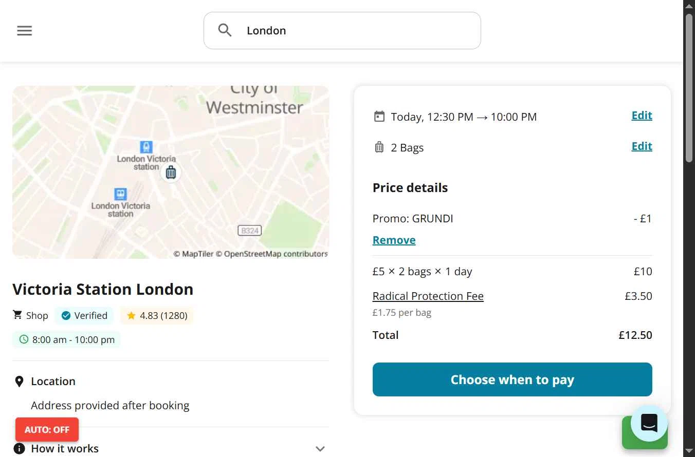 Radical Storage checkout page showing Radical Storage promo code box | Screenshot taken by SimplyCodes community member on Dec 19, 2025