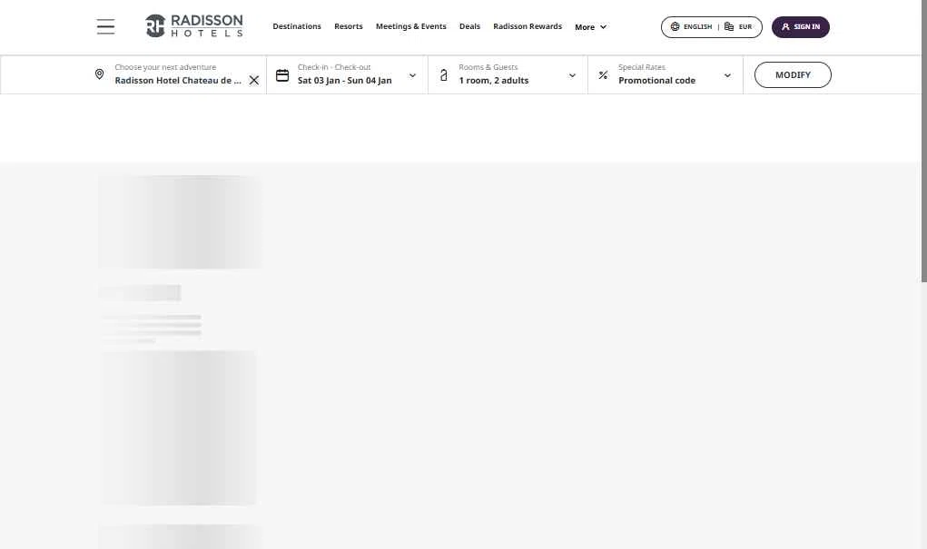 Radisson Hotels checkout page showing Radisson Hotels discount code box | Screenshot taken by SimplyCodes community member on Jan 3, 2026