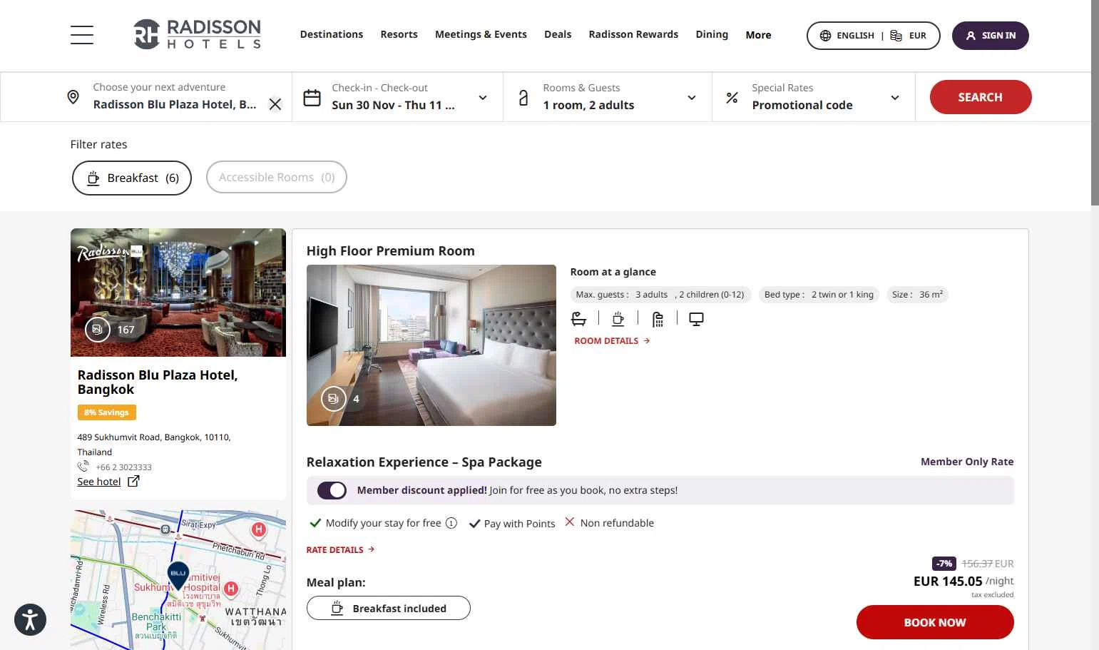 Radisson Hotels checkout page showing Radisson Hotels discount code box | Screenshot taken by SimplyCodes community member on Nov 30, 2025