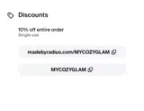 MYCOZYGLAM coupon verification screenshot