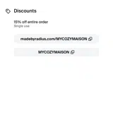 MYCOZYMAISON coupon verification screenshot