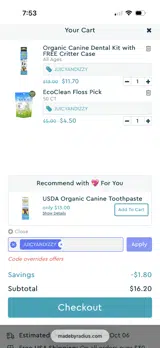 JUICYANDIZZY coupon verification screenshot