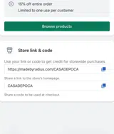 CASADEPOCA coupon verification screenshot