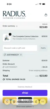JUICYANDIZZY coupon verification screenshot