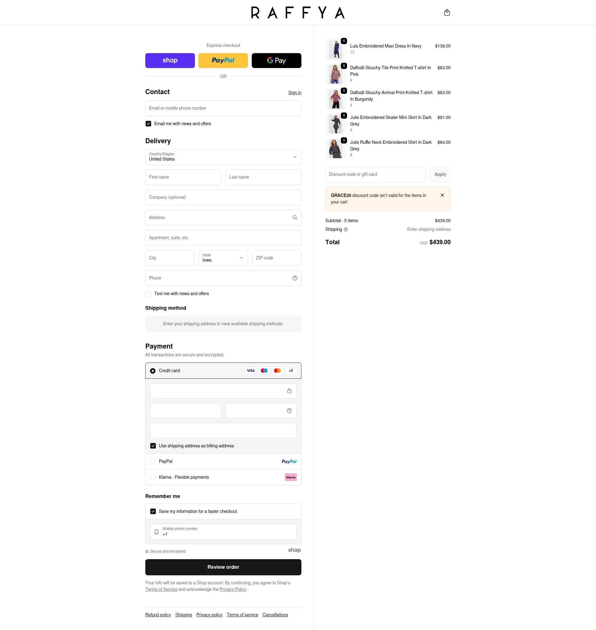 Raffya checkout page showing Raffya promo code box | Screenshot taken by SimplyCodes community member on Dec 28, 2025