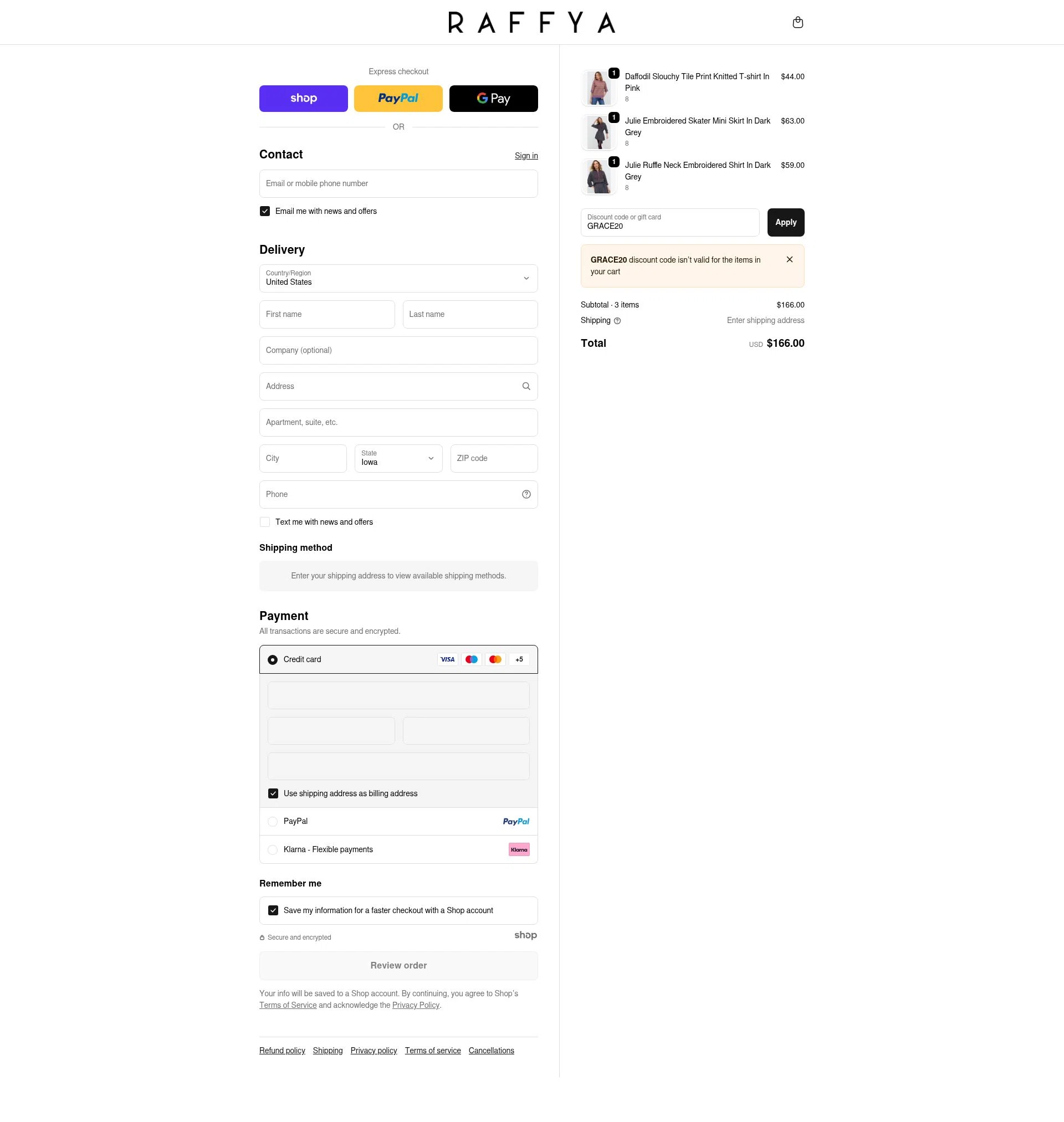 Raffya checkout page showing Raffya promo code box | Screenshot taken by SimplyCodes community member on Dec 11, 2025