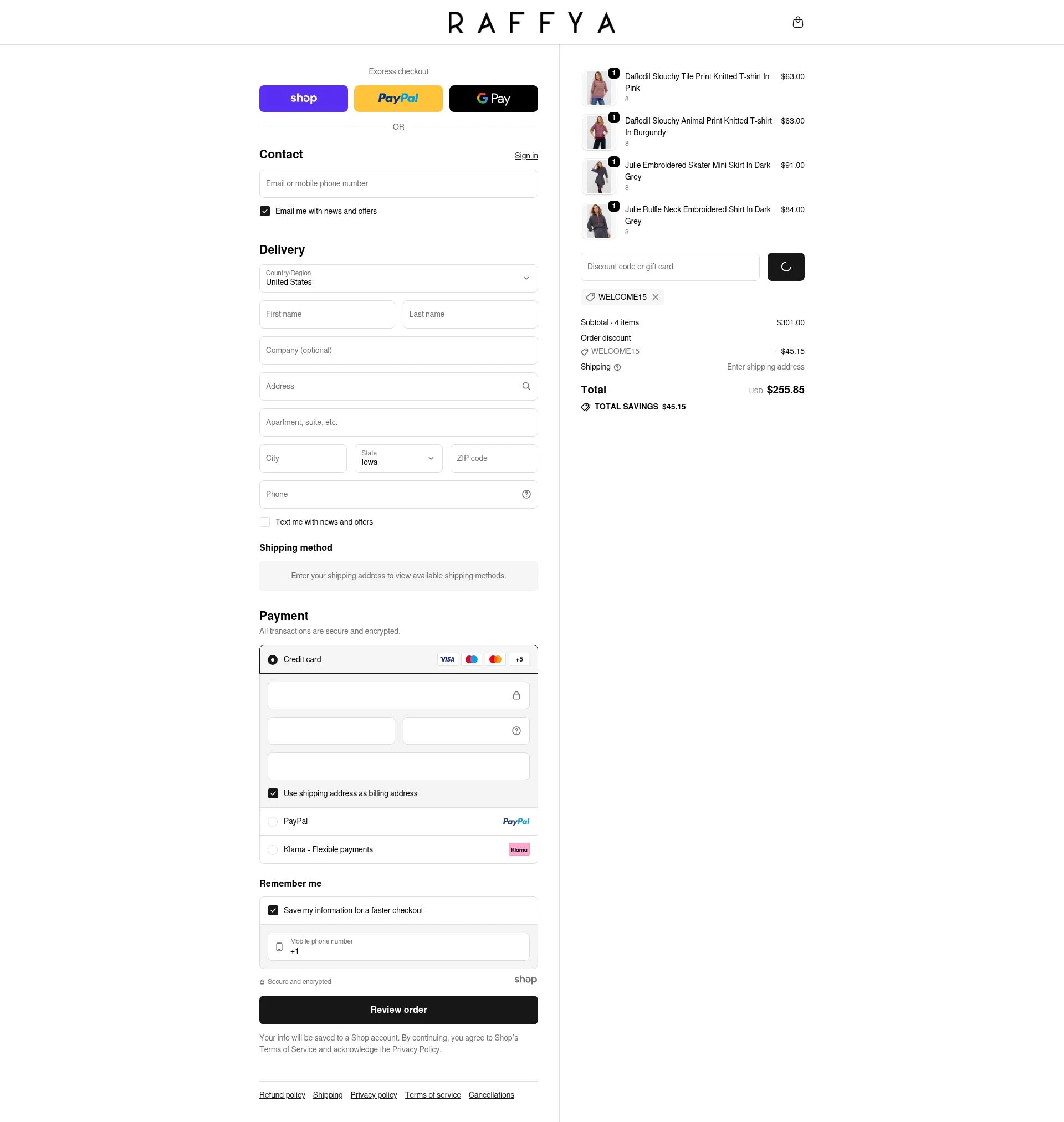 Raffya checkout page showing Raffya promo code box | Screenshot taken by SimplyCodes community member on Dec 16, 2025