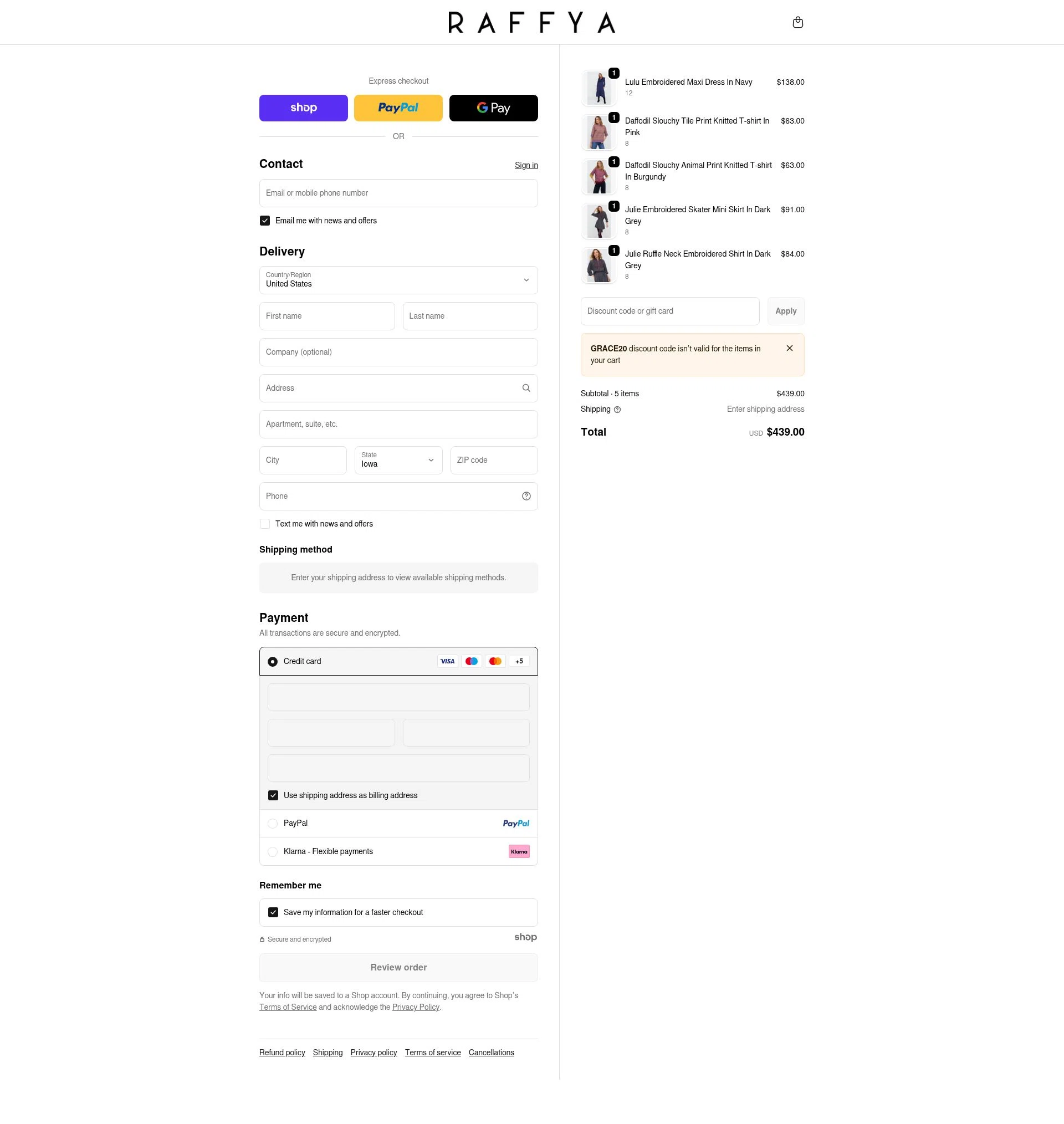 Raffya checkout page showing Raffya promo code box | Screenshot taken by SimplyCodes community member on Dec 23, 2025