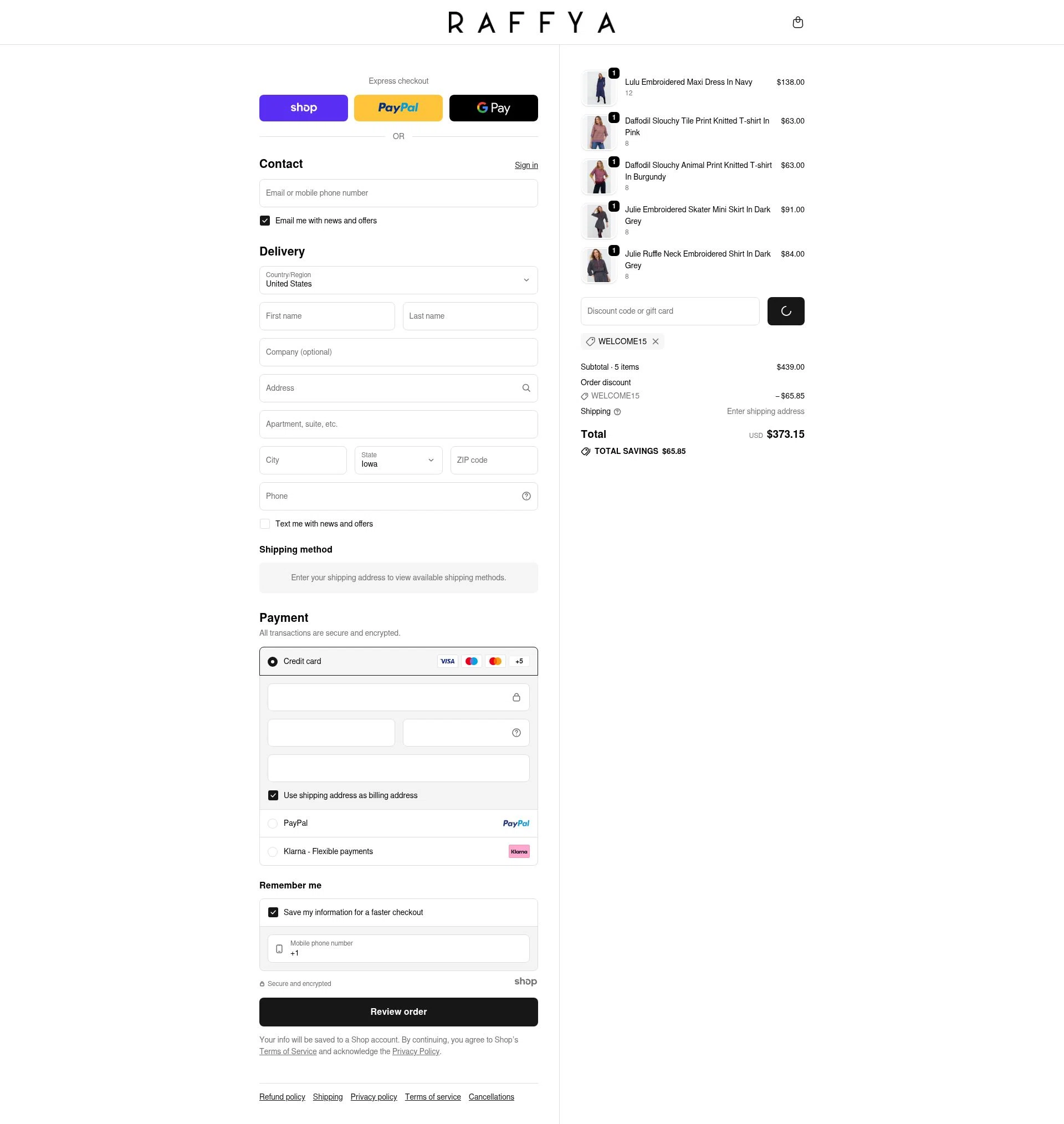 Raffya checkout page showing Raffya promo code box | Screenshot taken by SimplyCodes community member on Dec 28, 2025