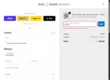 Rag & Bone Bindery coupon verification screenshot