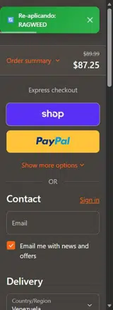 Ragweed Forge Store coupon verification screenshot