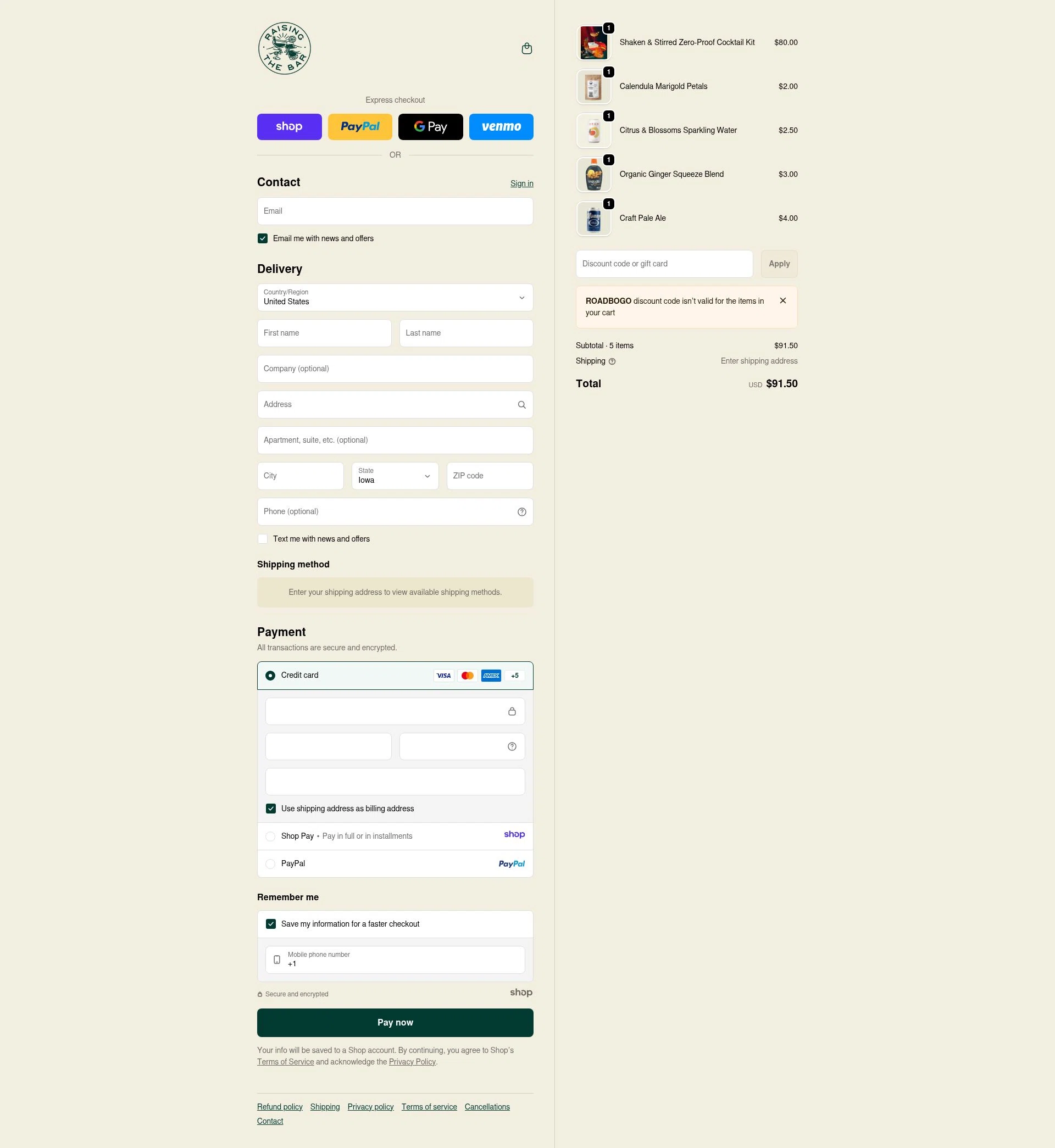 We Are Raising the Bar checkout page showing We Are Raising the Bar coupon code box | Screenshot taken by SimplyCodes community member on Jan 1, 2026