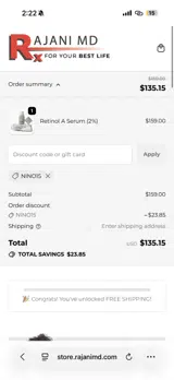 NINO15 coupon verification screenshot