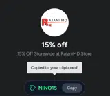 NINO15 coupon verification screenshot