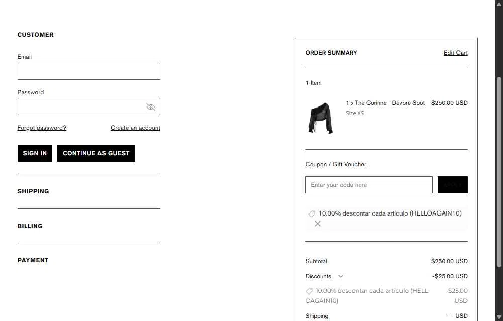 Réalisation checkout page showing Réalisation promo code box | Screenshot taken by SimplyCodes community member on Jan 28, 2026