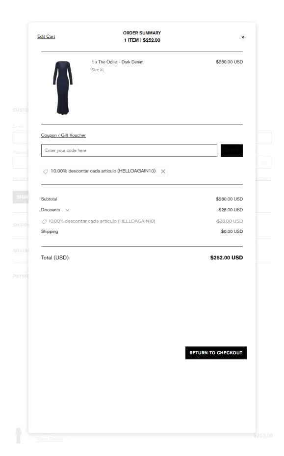 Réalisation checkout page showing Réalisation promo code box | Screenshot taken by SimplyCodes community member on Dec 30, 2025