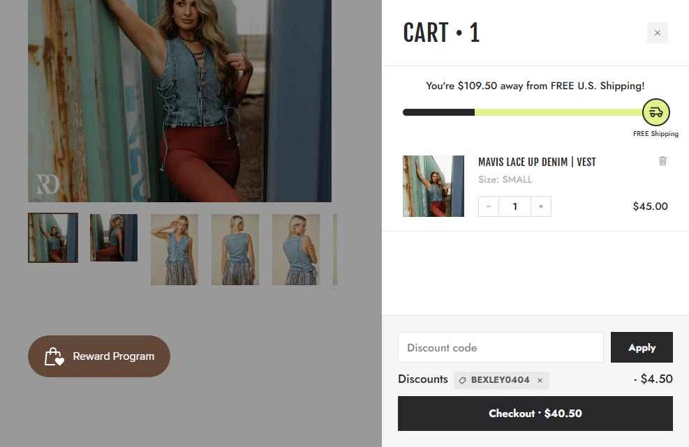 Ranch Dress'n checkout page showing Ranch Dress'n coupon code box | Screenshot taken by SimplyCodes community member on Feb 19, 2026
