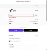 Diamond Cross Ranch coupon verification screenshot