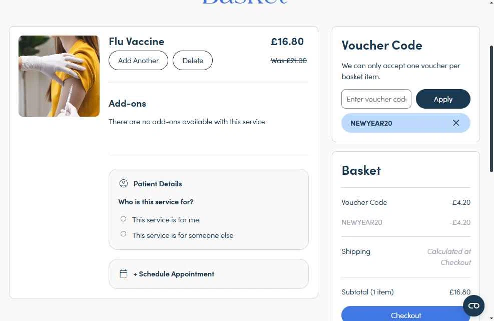 Randox Health checkout page showing Randox Health coupon code box | Screenshot taken by SimplyCodes community member on Jan 13, 2026