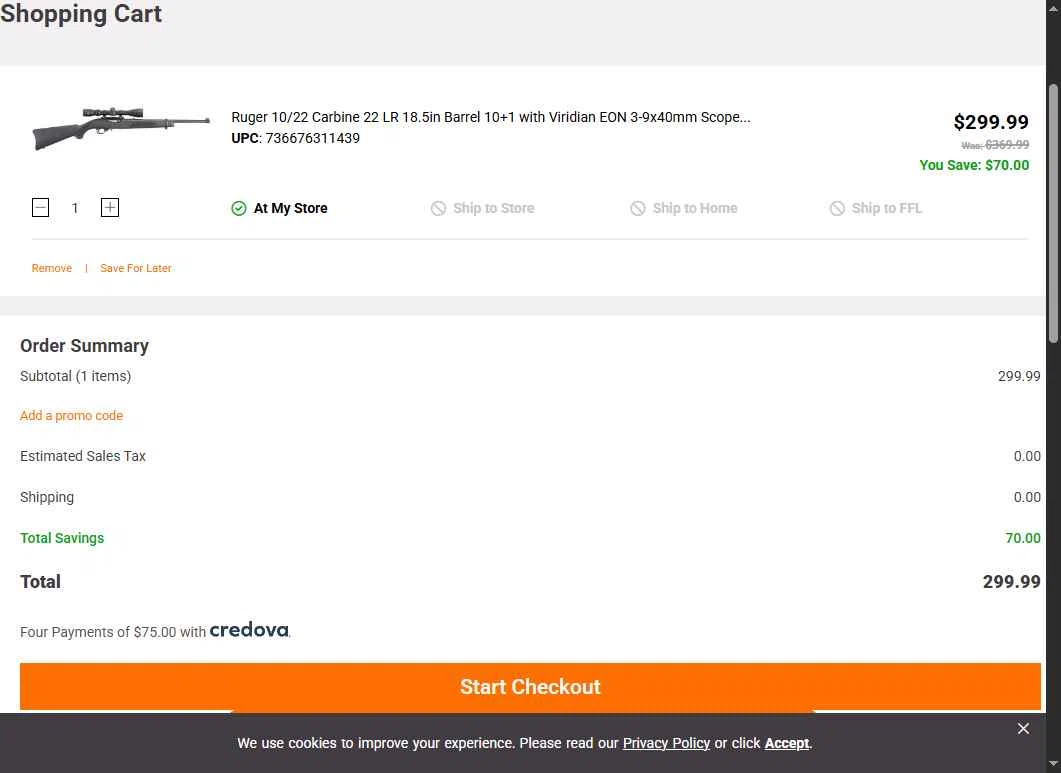 Range USA checkout page showing Range USA promo code box | Screenshot taken by SimplyCodes community member on Jan 8, 2026