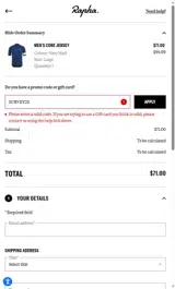 SURVEY20 coupon verification screenshot