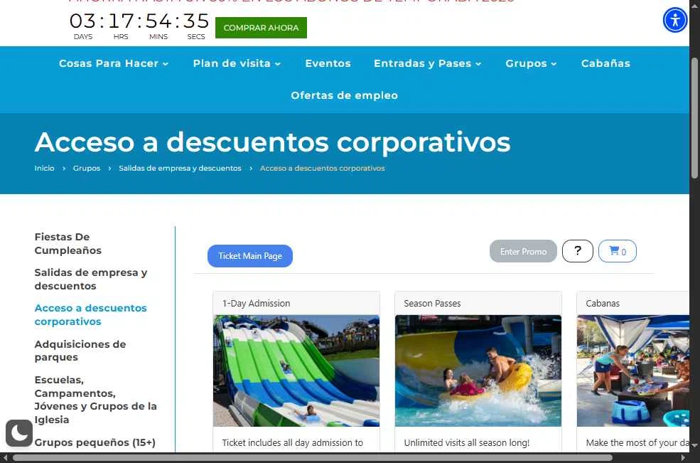 Rapids Waterpark checkout page showing Rapids Waterpark promo code box | Screenshot taken by SimplyCodes community member on Nov 28, 2025